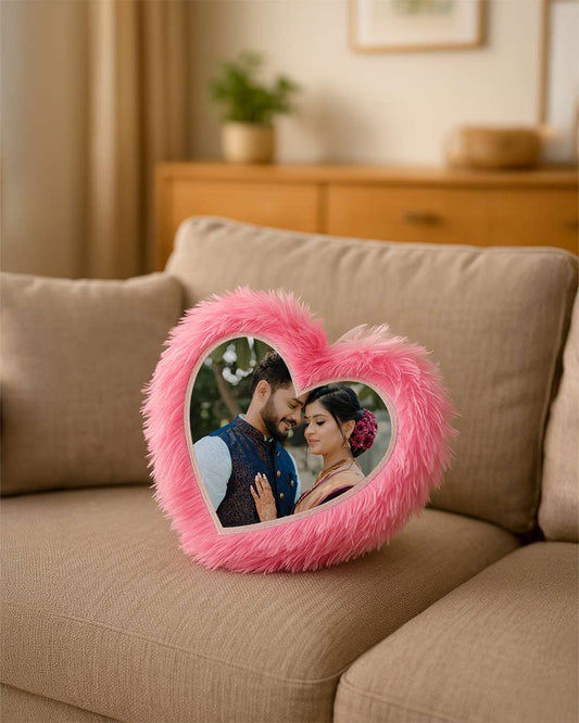 Pink Heart Shaped Pillow β Personalized with your photo or text | Pink