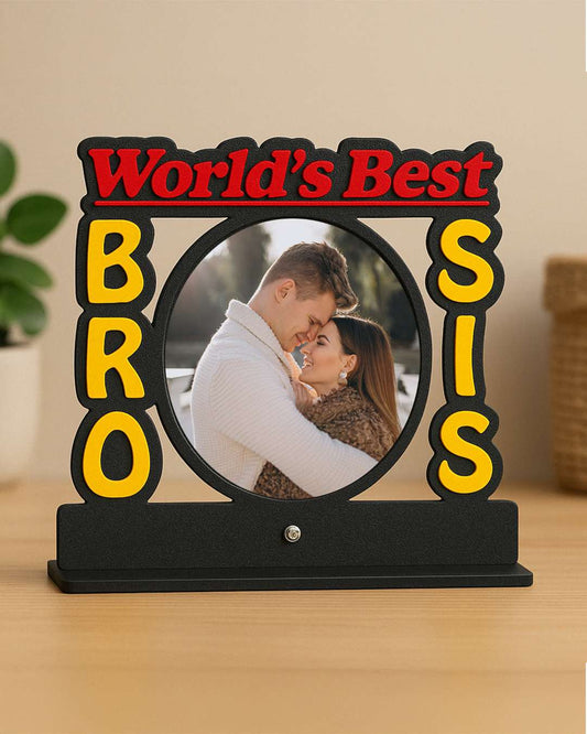 World's Best Bro Sis β Sublimation Photo Frame | Red Black Yellow