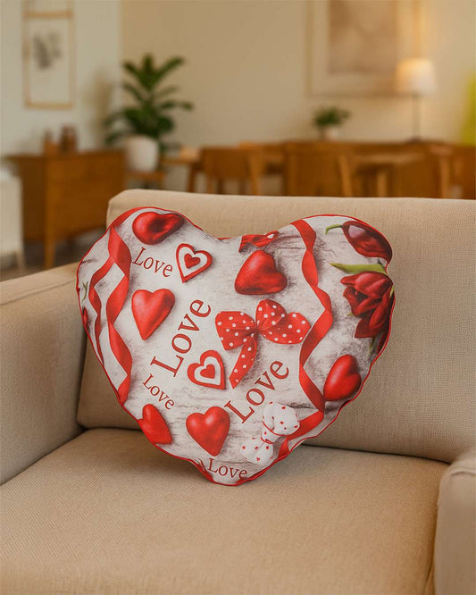Love Heart Shaped Pillow β Personalized with your photo or text | Red