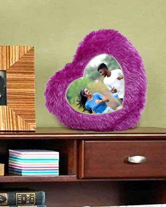 Purple fur Heart Shaped Pillow | Purple