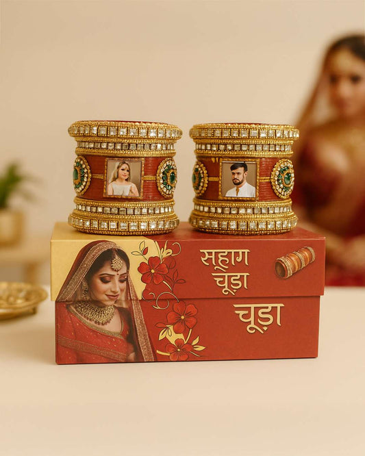 Suhag Chura Set - Gift for Married Ladies, Wife, Mother, Mother-in-Law, Sister, Sister-in-Law, Bhabhi & to be bride | Red