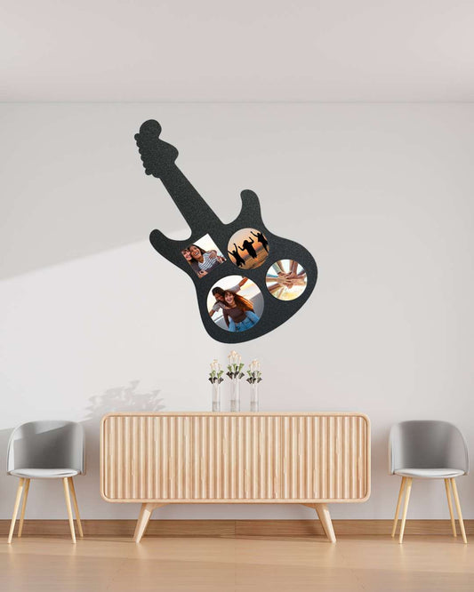 Guitar-Shaped Laser-Cut Wooden Photo Frame β Sublimation Photo Frame | Black