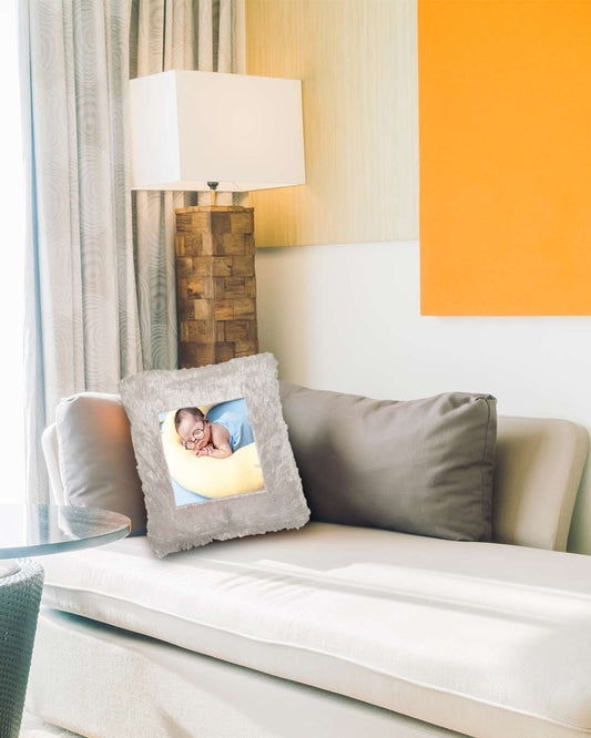 Cream Square Shaped Pillow β Personalized with your photo or text | Cream