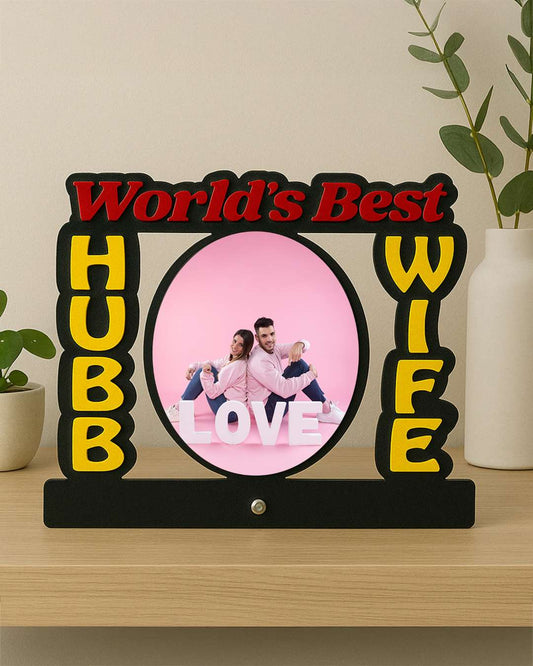 World's Best Hubby Wifey β Sublimation Photo Frame | Red Black Yellow