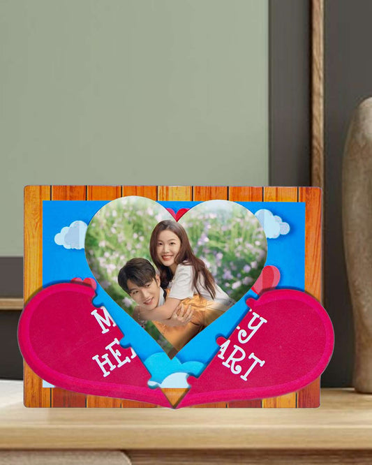 My Heart β Sublimation Photo Frame | Red Brown