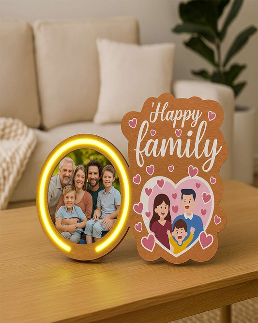 Happy Family Neon Table Frame | Brown