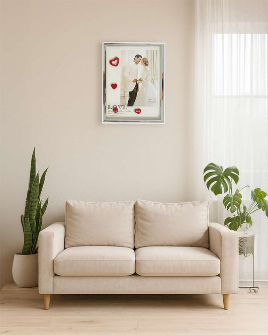 Crystal Photo Frame With LED Light Night Lamp | White