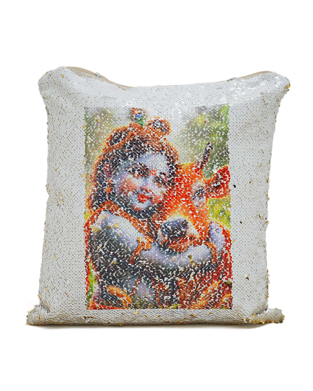 Magic Photo Square Shaped Double Fenced Pillow – Personalized with your photo or text | White