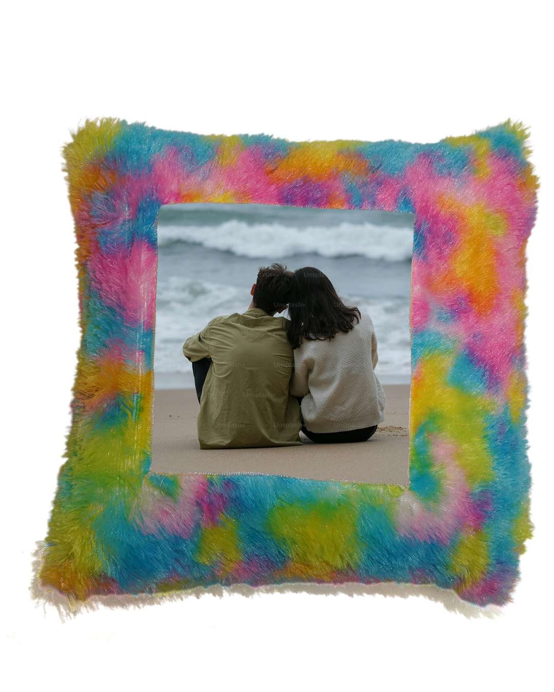 Rainbow Squared Shaped Cushion – Personalized with your photo or tex | Rainbow