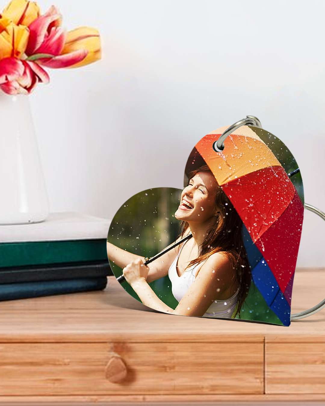 Heart Shape Key Chain | White