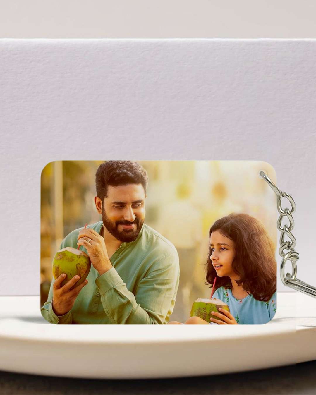 Rectangle Shape Key Chain White