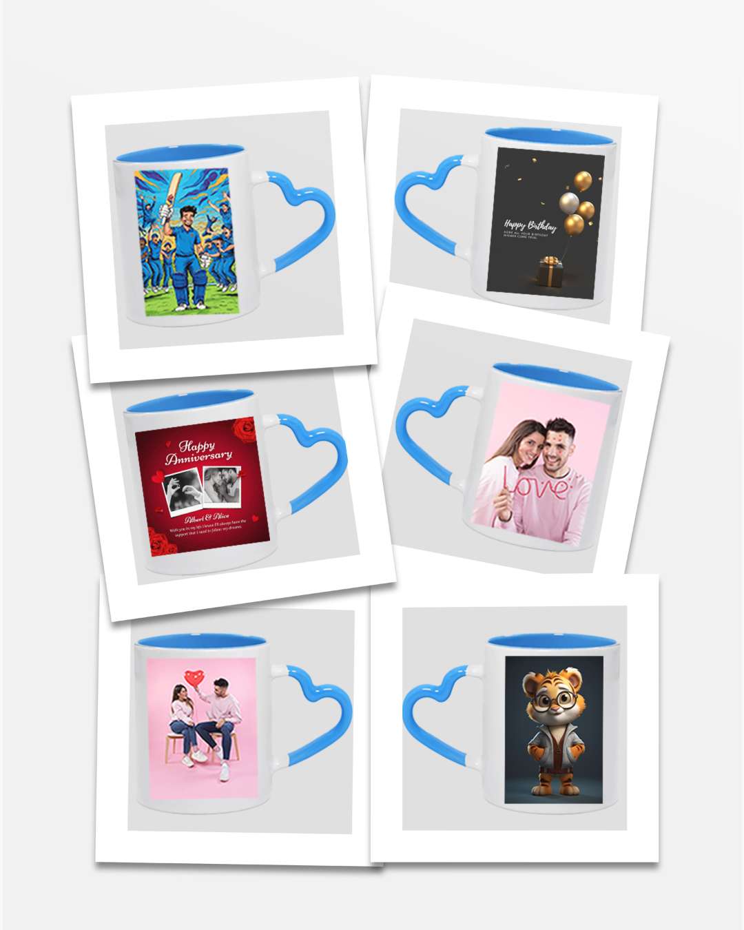 Heart Handle Inner Color Mug | Blue