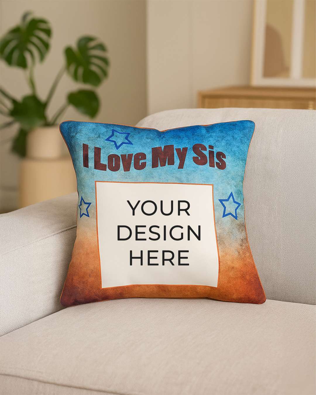 I love my Sis Sqaure Shaped Pillow – Personalized with your photo or text | Multi