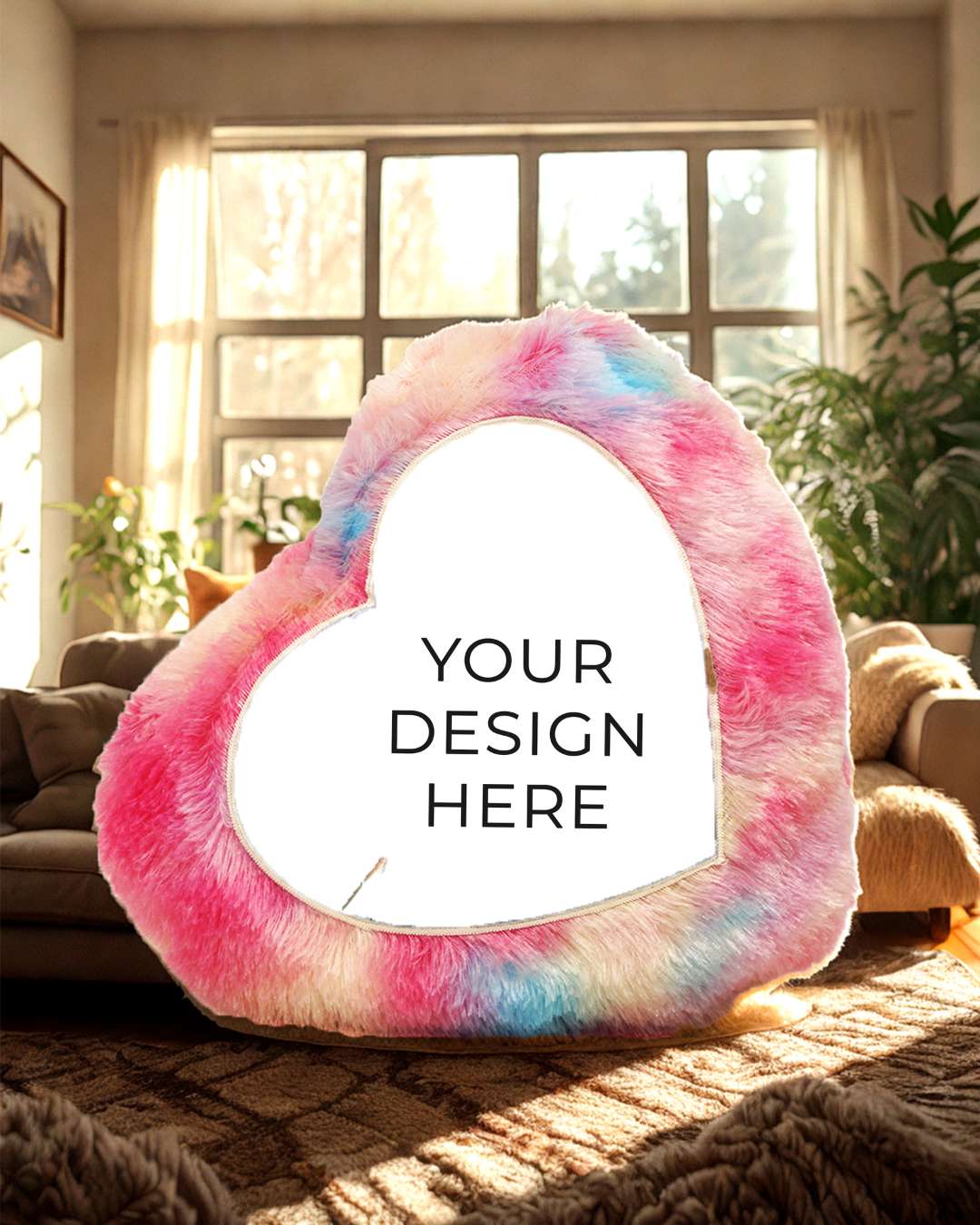 Multi Color Heart Shaped Pillow – Personalized with your photo or text | Multi