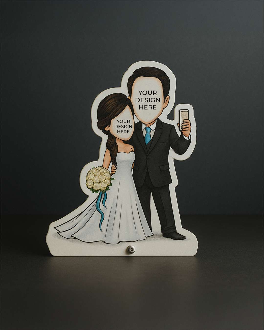 Caricature of New Married Christian Couple