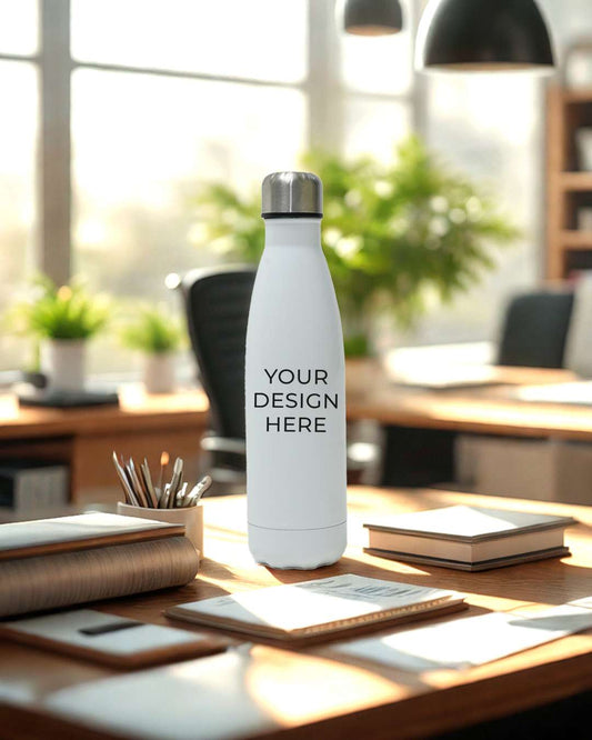 Bamboo Blank Water Bottle 500ml | White