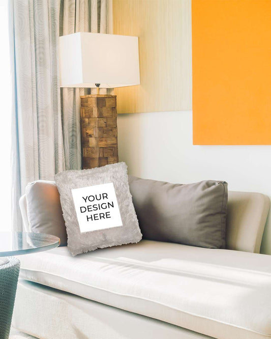 Cream Square Shaped Pillow – Personalized with your photo or text | Cream