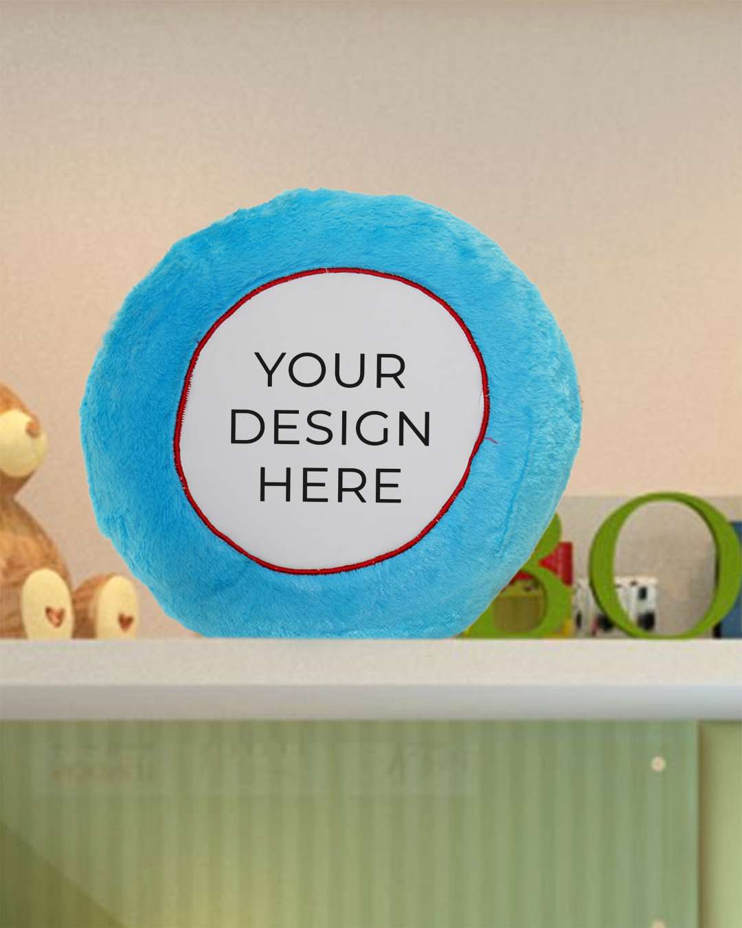 Pokeman Face Shaped Cushion – Personalized with your photo or text | Blue