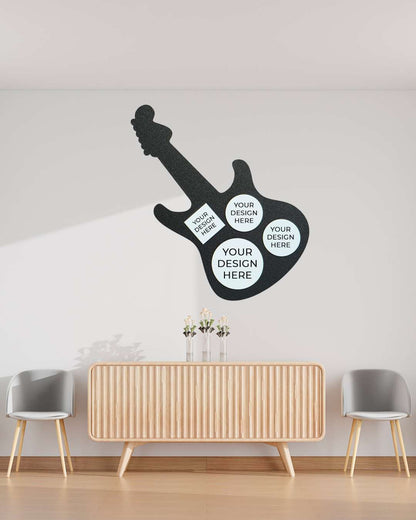 Guitar - Shaped Laser-Cut Wooden Photo Frame – Sublimation Photo Frame | Black