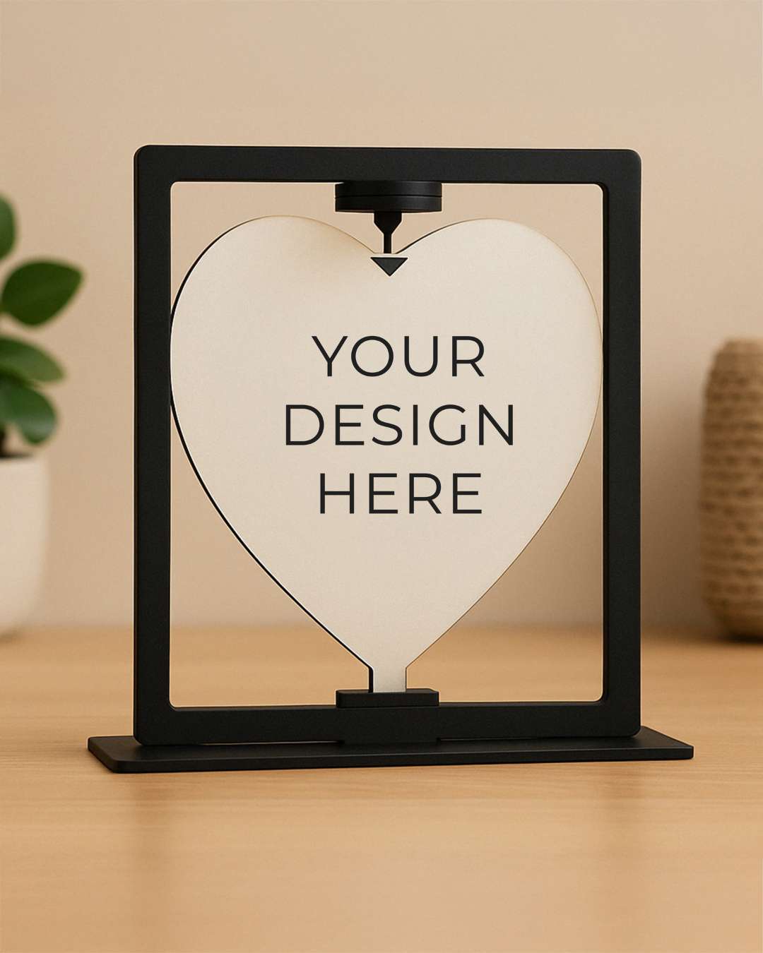Heart in Square – Sublimation Photo Frame  | Red Black