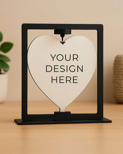 Heart in Square – Sublimation Photo Frame  | Red Black