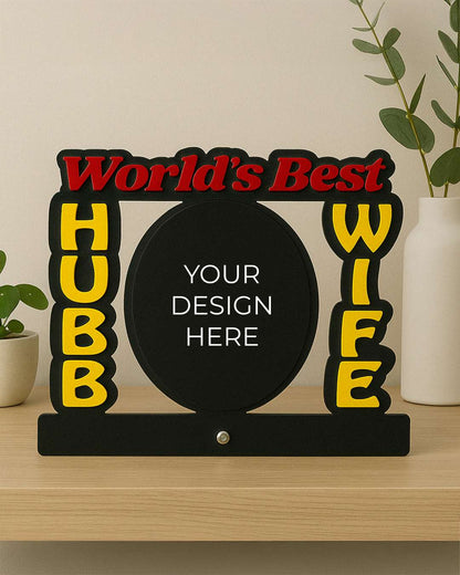 World's Best Hubby Wifey – Sublimation Photo Frame  | Red Black Yellow