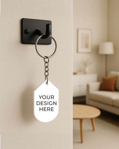 Hexa Shape Key Chain   | White