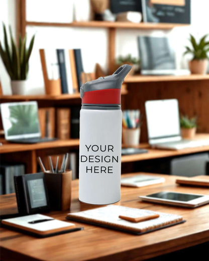 Sports Water White Bottle with Red Color Cap 750 ml | White