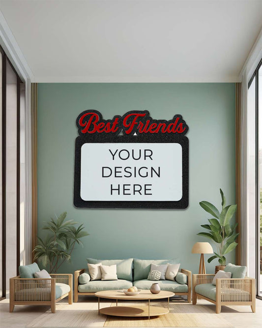 Best Friends – Sublimation Photo Frame  –  | Red Black