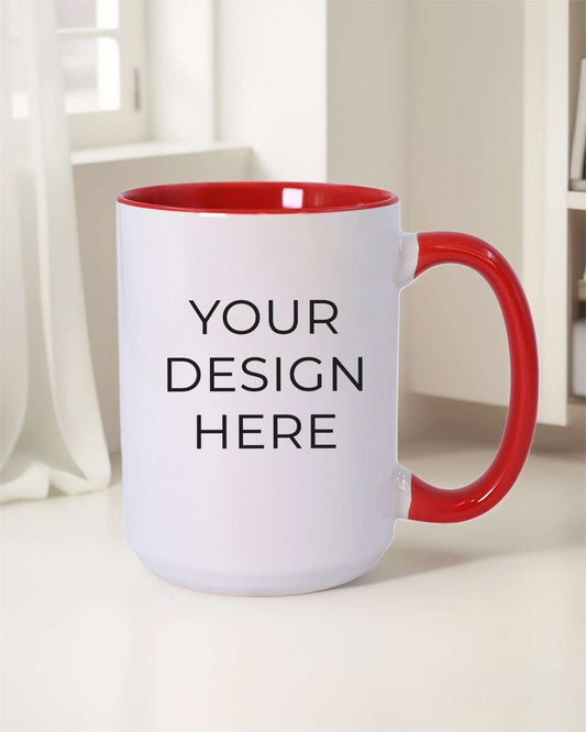 15oz Red Inner Color Mug  | Red Inner