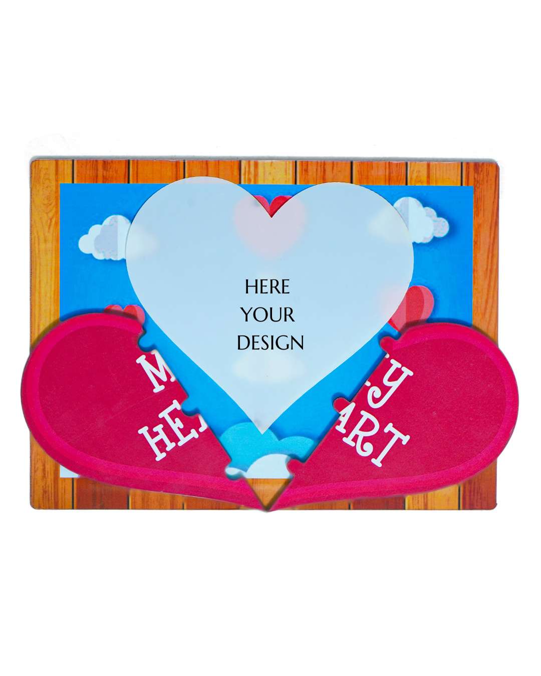 My Heart – Sublimation Photo Frame  | Red Brown