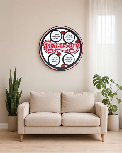 Anniversary Wall Hanging Light Frame with 4 Pictures | Multi