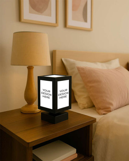 MDF Rotating / Still Photo LED Lamp | Milky and Black