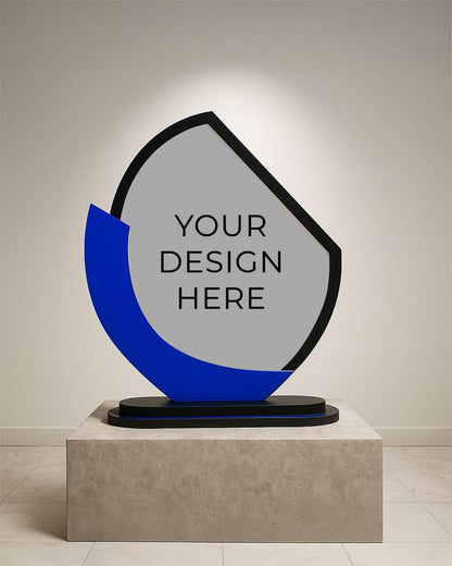 Customized Wooden Sublimation MDF and Acrylic Momento Trophy   | Blue