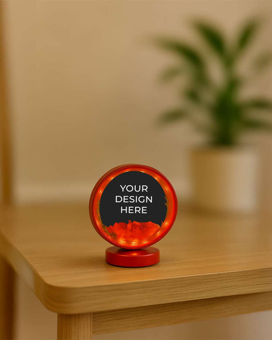 LED MDF Rotating Lamp Round Shape Photo Lamp | Red