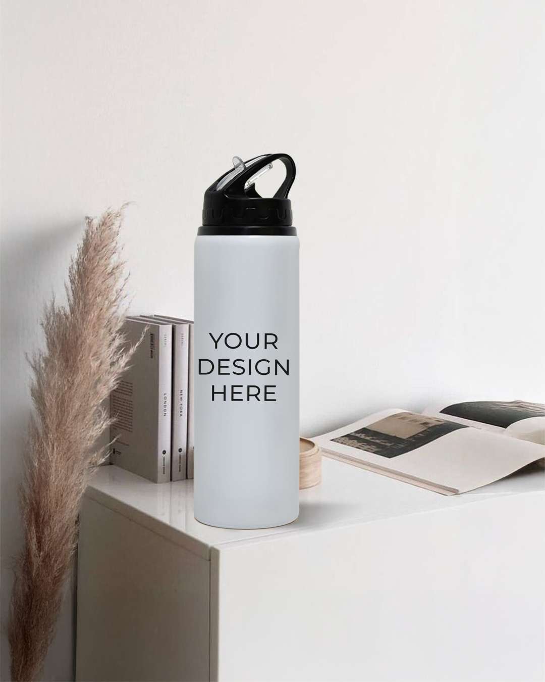 Nozzle Bottle with Straw 600 ml | White