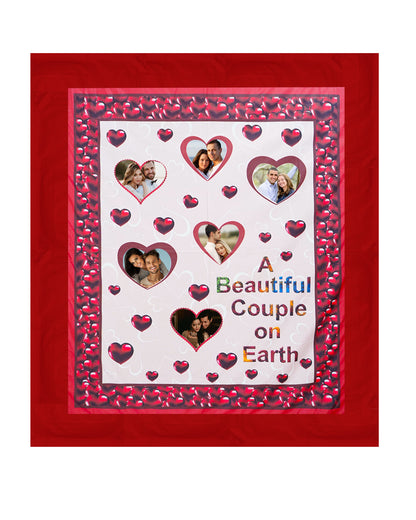 Customized Photo Printed Double Bed Sheet with Pillow Covers