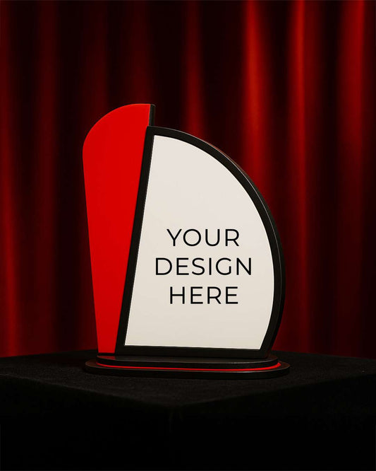 Customized Wooden Sublimation MDF and Acrylic Momento Trophy  | Red