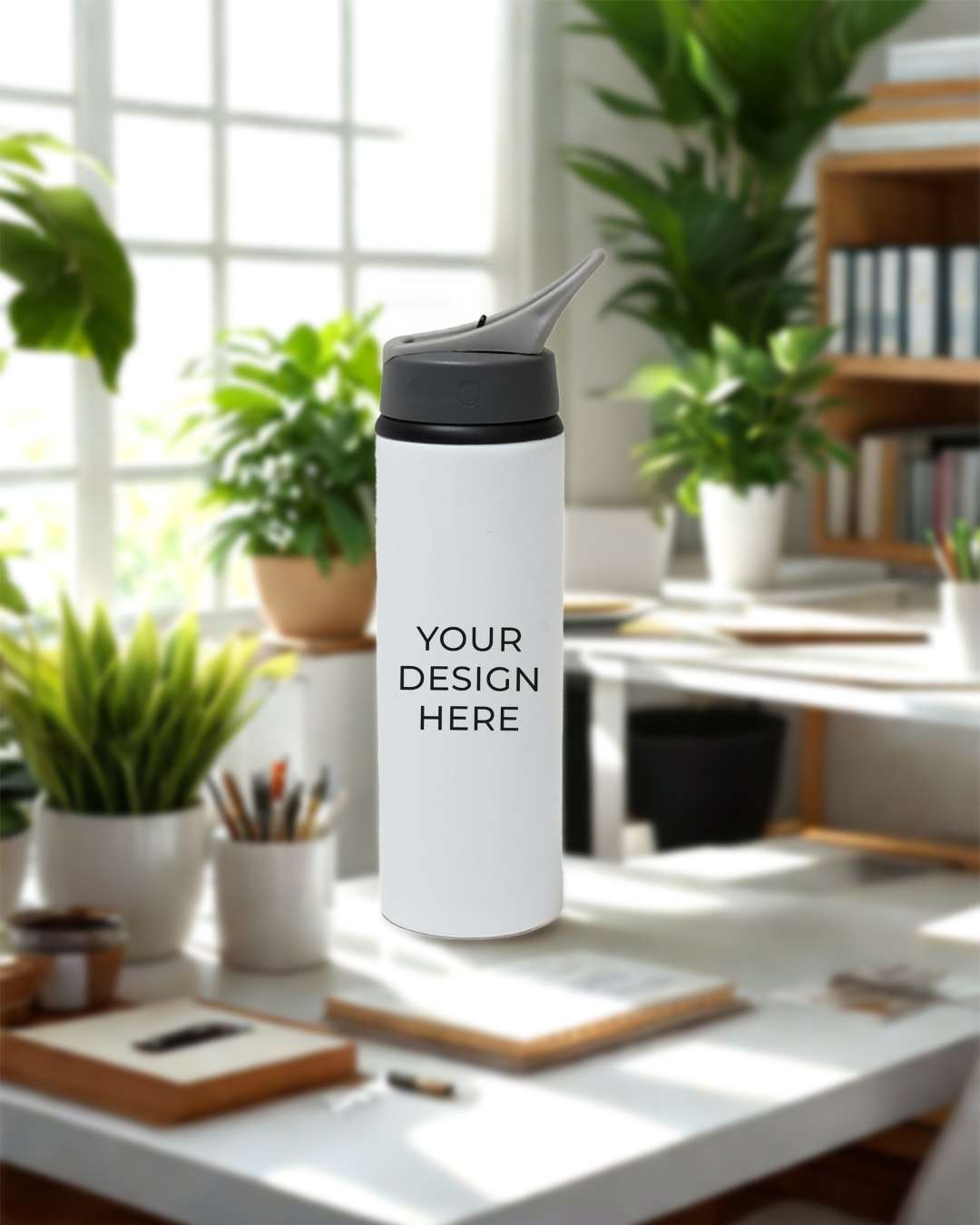 Eagle Sipper Bottle with Straw 750 ml | White