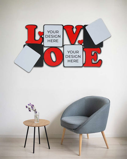 Love – Sublimation Photo Frame  | Black Brown