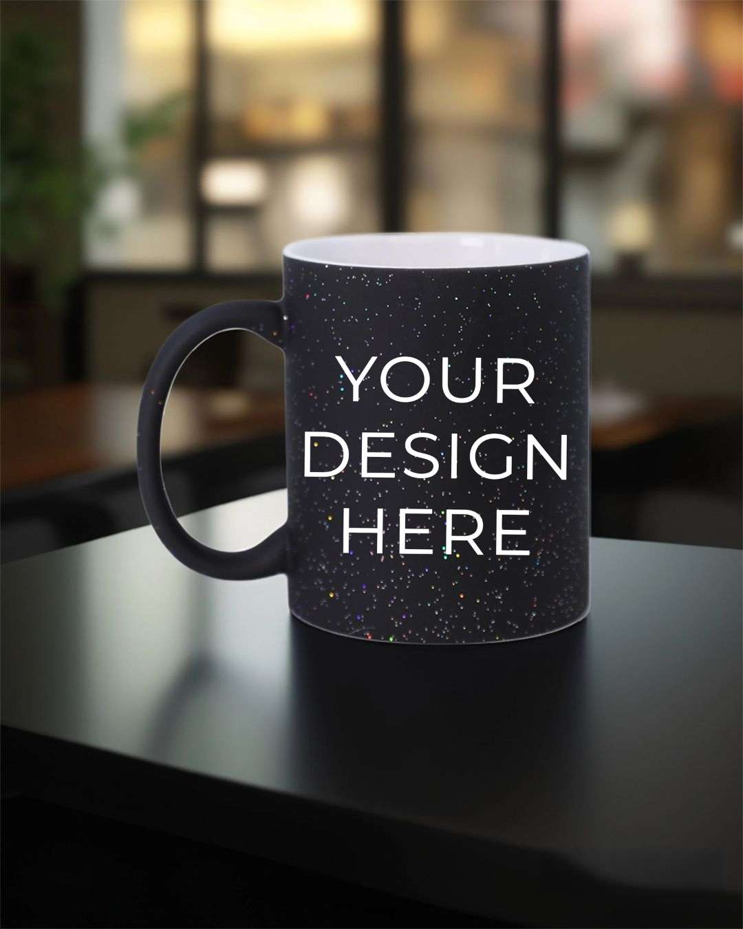 Black Glitter Magic Mug | Black