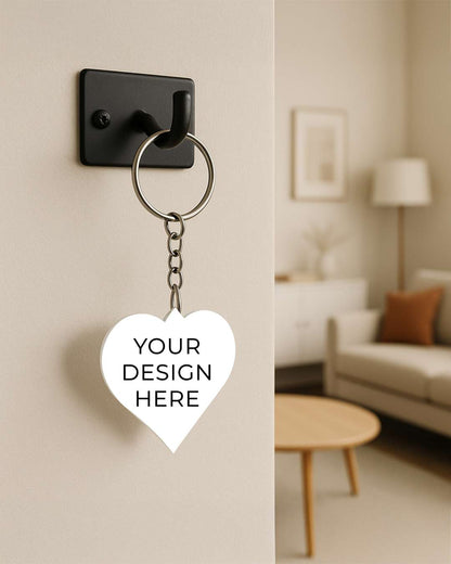 Heart Shape Key Chain  | White