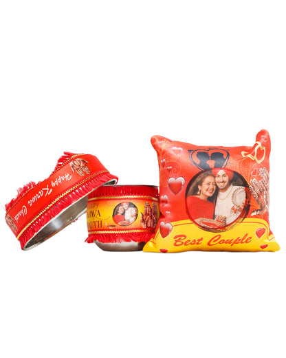 Karwachauth Pooja Thali Set  - Gift for Married Ladies, Wife, Mother, Mother-in-Law, Sister, Sister-in-Law, Bhabhi & to be bride