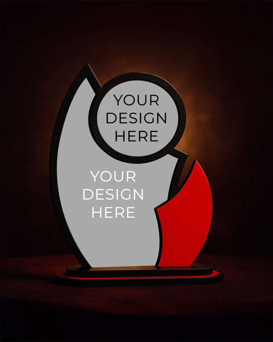 Customized Wooden Sublimation MDF and Acrylic Momento Trophy   | Red