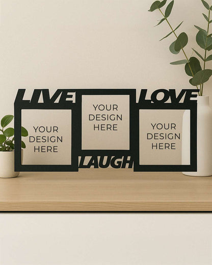 Live Laugh Love Collage – Sublimation Photo Frame  | Black