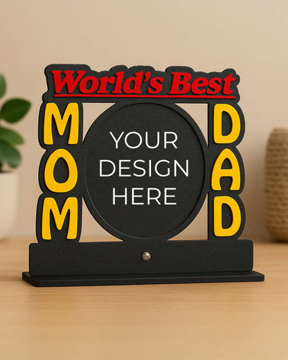 World's Best Mom Dad – Sublimation Photo Frame  | Red Black