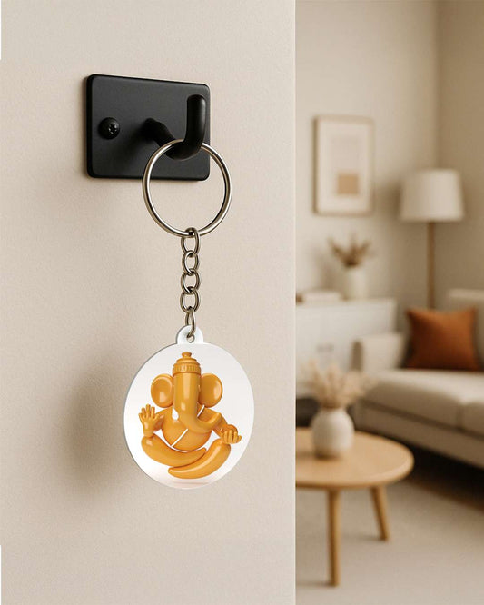 Round Shape Key Chain  | White