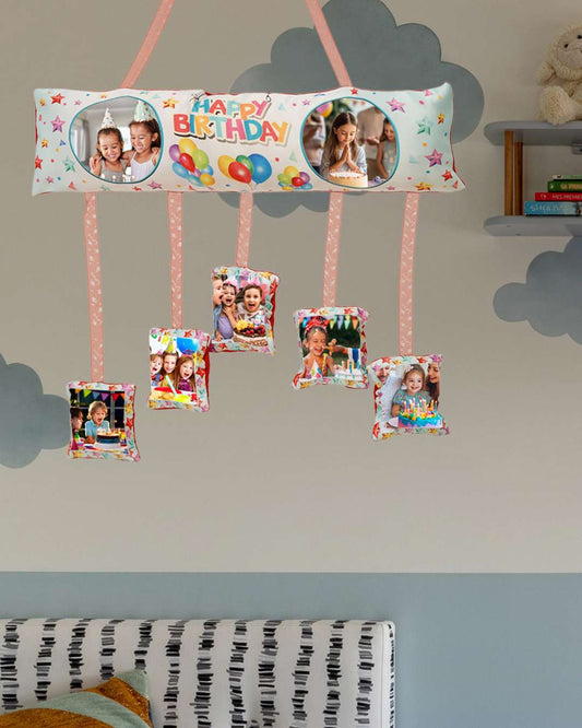 Happy Birthday for Kid Multi Square Shaped Pillow β Personalized with your photo or text | Multi