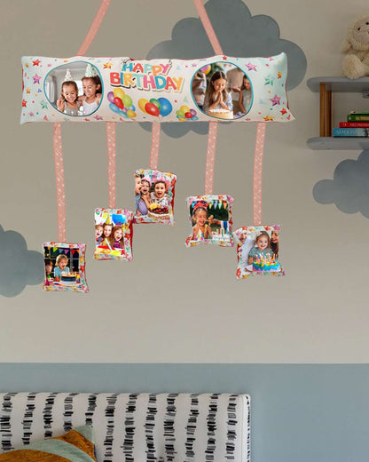 Happy Birthday for Kid Multi Square Shaped Pillow – Personalized with your photo or text | Multi