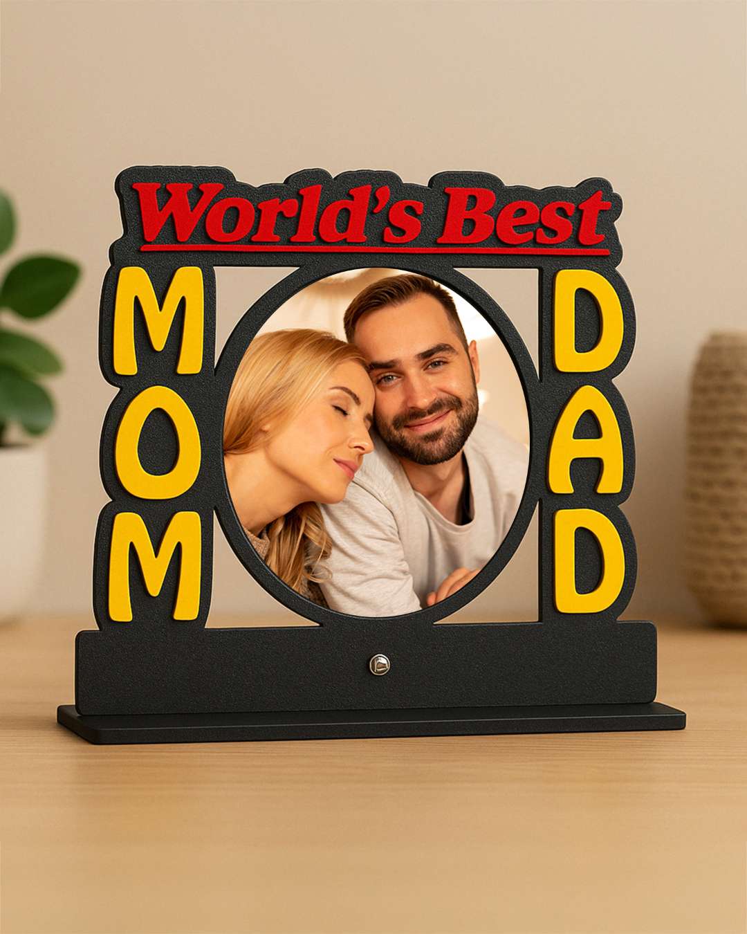 World's Best Mom Dad – Sublimation Photo Frame  | Red Black